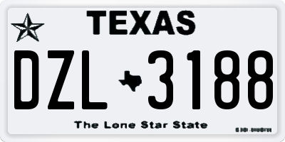 TX license plate DZL3188