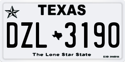 TX license plate DZL3190