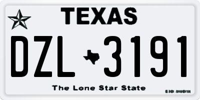 TX license plate DZL3191