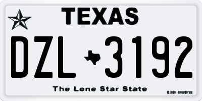 TX license plate DZL3192