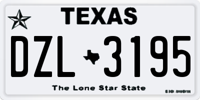 TX license plate DZL3195