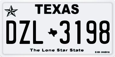 TX license plate DZL3198