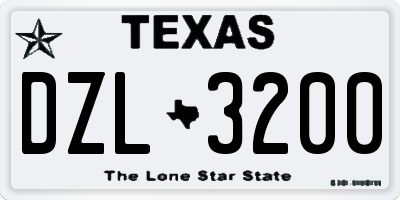 TX license plate DZL3200