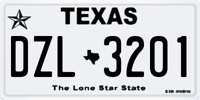 TX license plate DZL3201