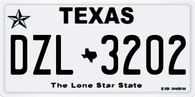 TX license plate DZL3202