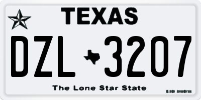 TX license plate DZL3207