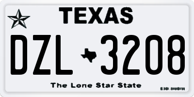 TX license plate DZL3208