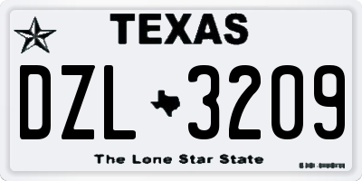 TX license plate DZL3209
