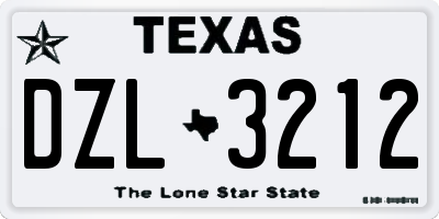 TX license plate DZL3212