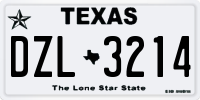 TX license plate DZL3214