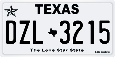 TX license plate DZL3215