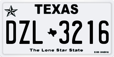 TX license plate DZL3216