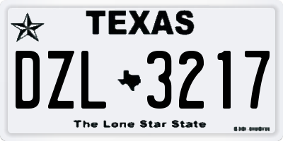 TX license plate DZL3217