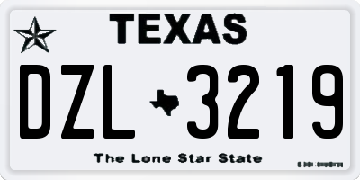 TX license plate DZL3219
