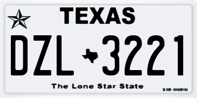 TX license plate DZL3221