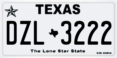 TX license plate DZL3222