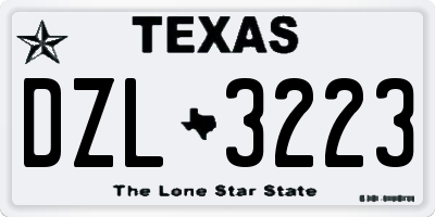 TX license plate DZL3223