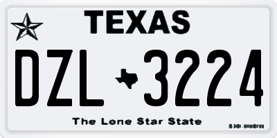 TX license plate DZL3224
