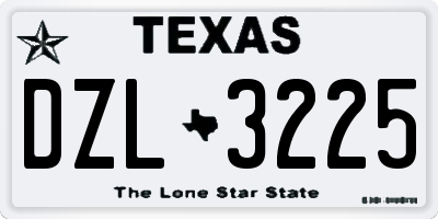 TX license plate DZL3225