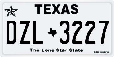 TX license plate DZL3227
