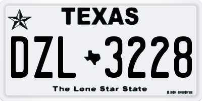 TX license plate DZL3228