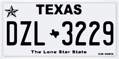 TX license plate DZL3229