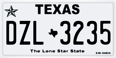 TX license plate DZL3235