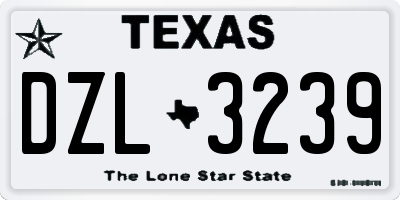 TX license plate DZL3239