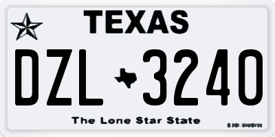 TX license plate DZL3240