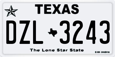 TX license plate DZL3243
