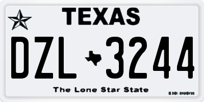 TX license plate DZL3244