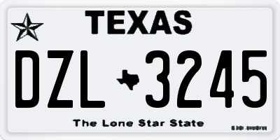 TX license plate DZL3245