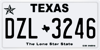 TX license plate DZL3246