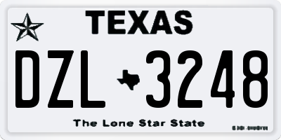 TX license plate DZL3248
