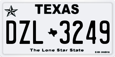 TX license plate DZL3249