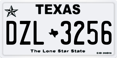 TX license plate DZL3256