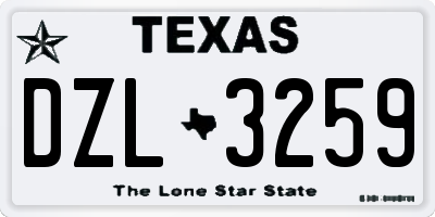 TX license plate DZL3259