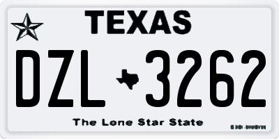 TX license plate DZL3262