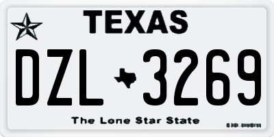 TX license plate DZL3269