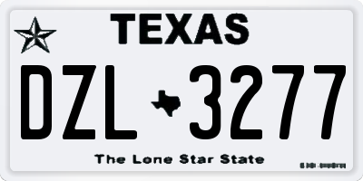 TX license plate DZL3277