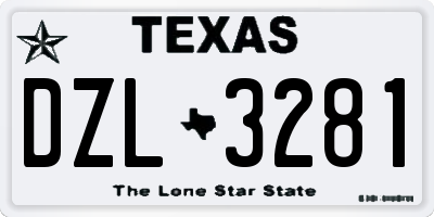 TX license plate DZL3281