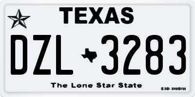 TX license plate DZL3283