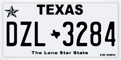TX license plate DZL3284