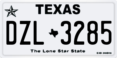 TX license plate DZL3285