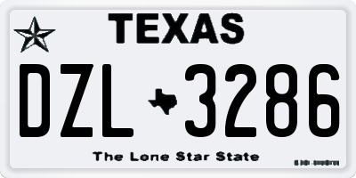 TX license plate DZL3286