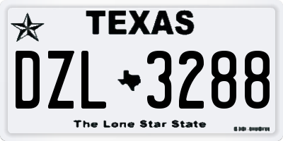 TX license plate DZL3288