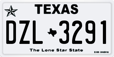 TX license plate DZL3291