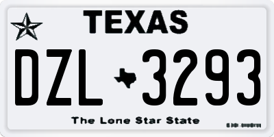 TX license plate DZL3293