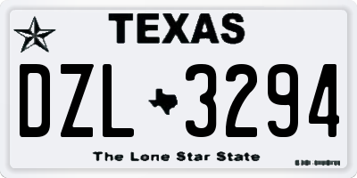 TX license plate DZL3294