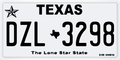 TX license plate DZL3298